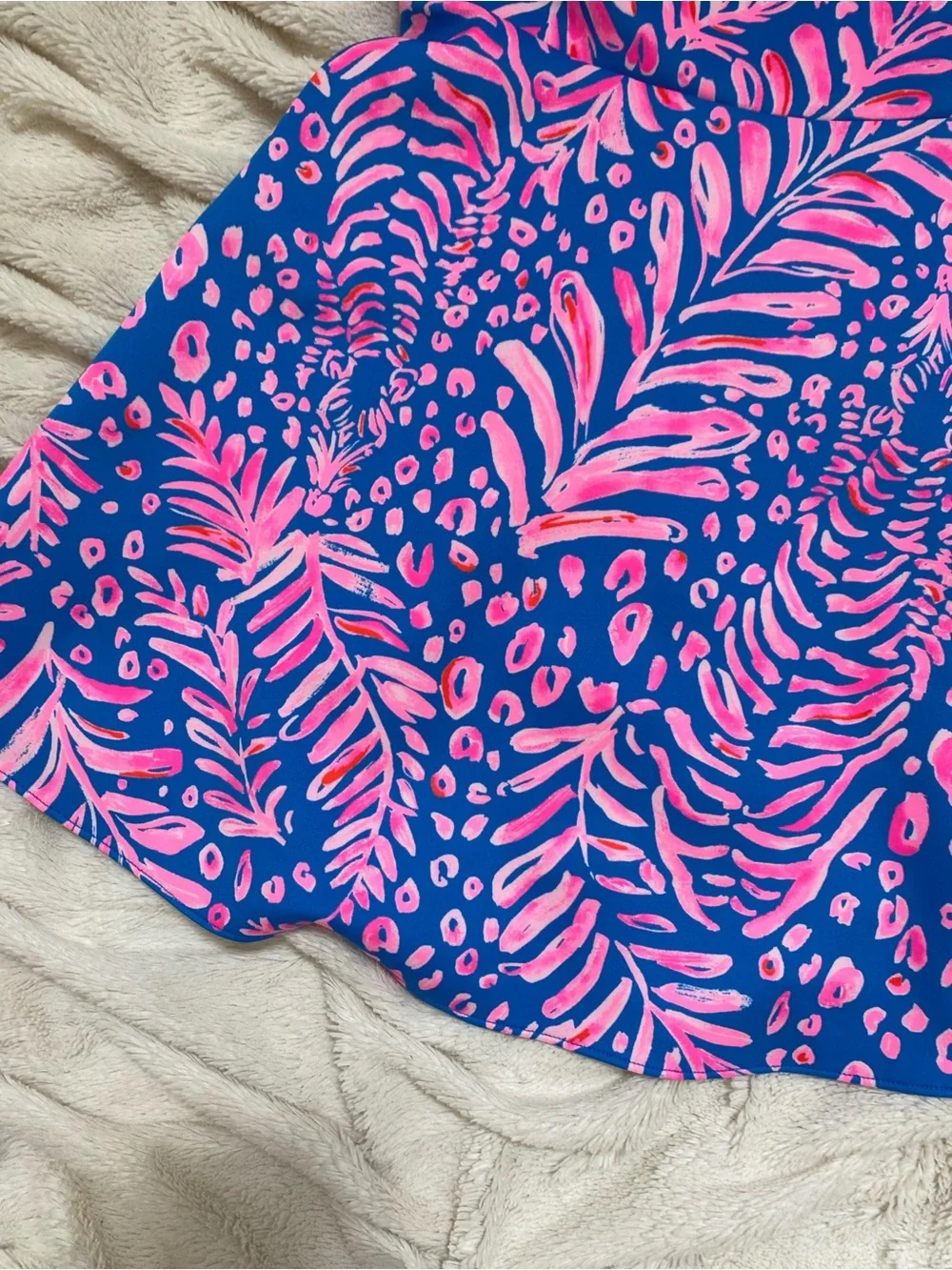 Lilly Pulitzer Breelyn girls' dress Pundy Blue La Zebra pink/blue scallops Sz 14